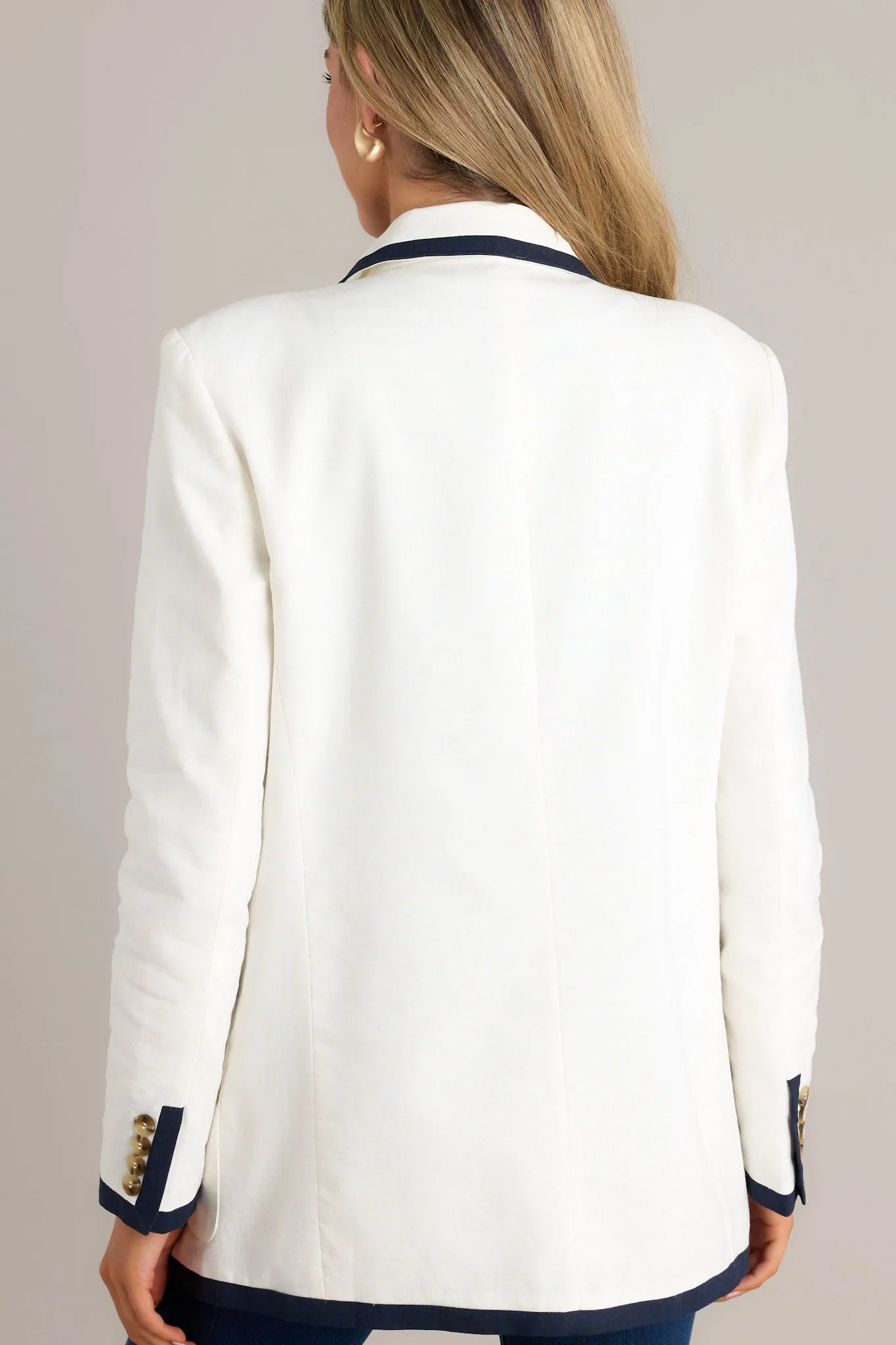 Gleaming Grace White Double Breasted Blazer