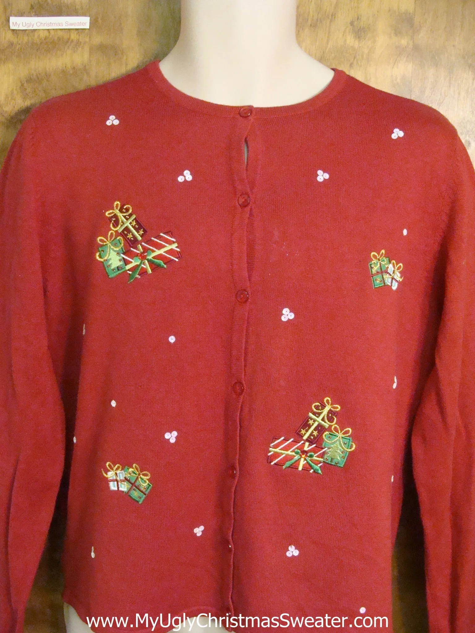 Green and Red Presents Tacky Xmas Party Sweater