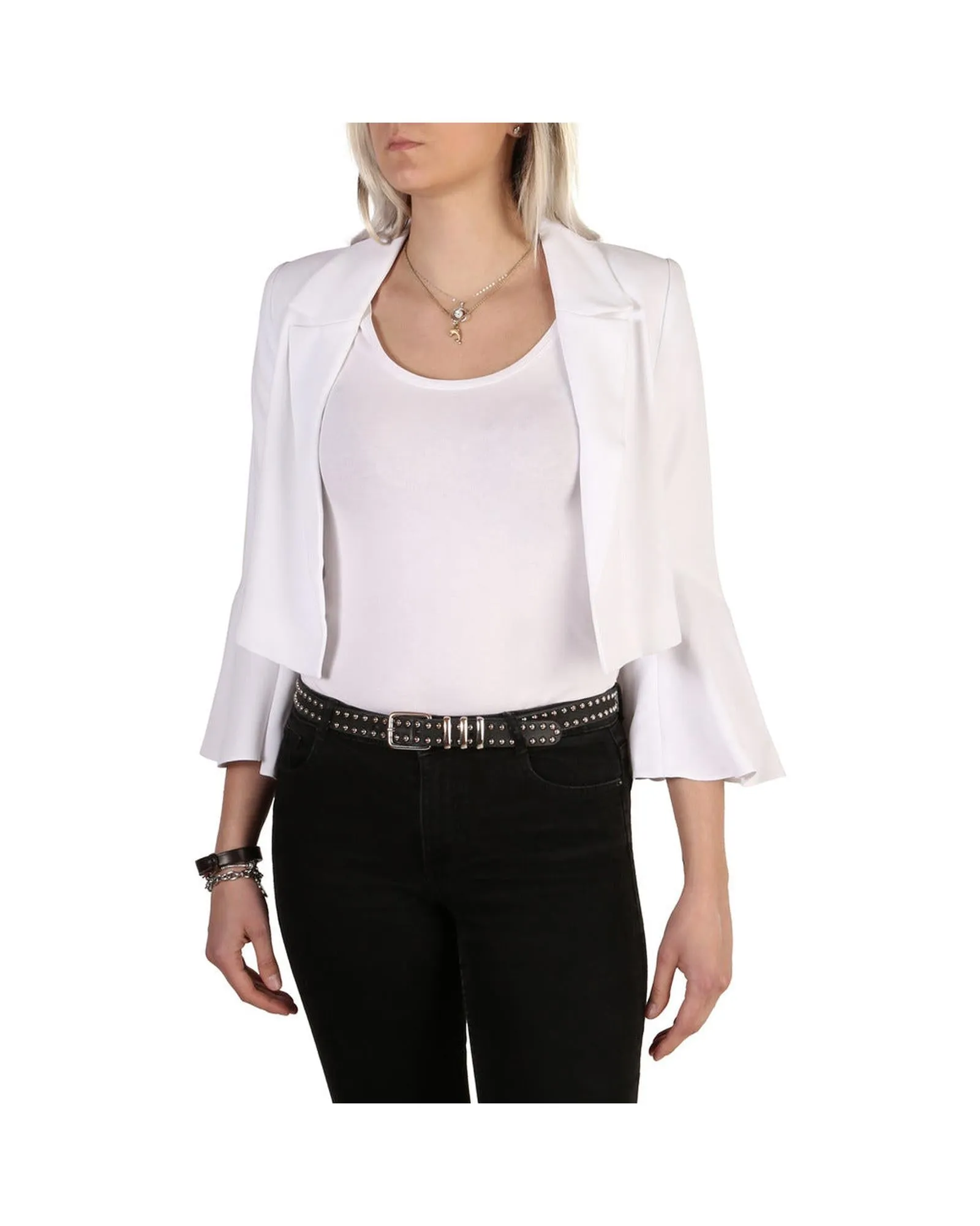 Guess Women's Bell Sleeve Cropped Blazer White