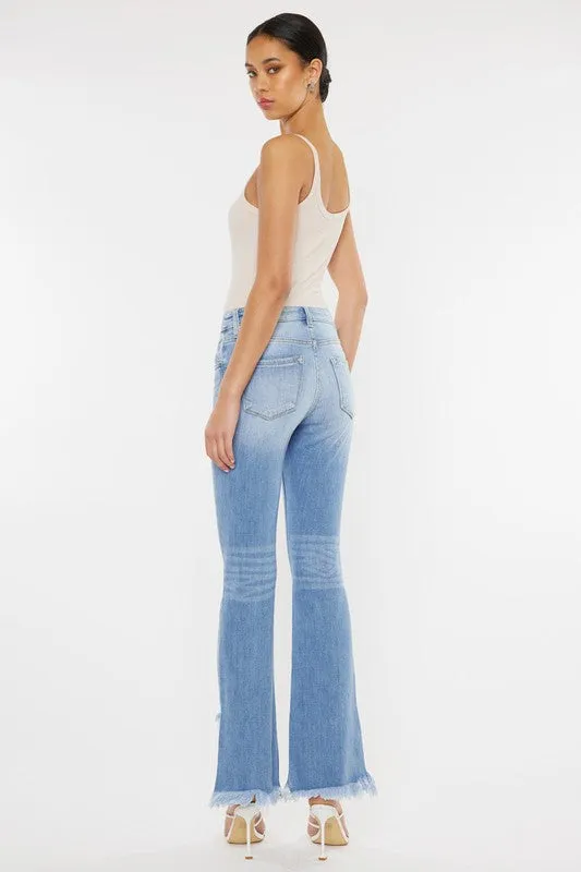 High Rise Bootcut Fray Hem Jean