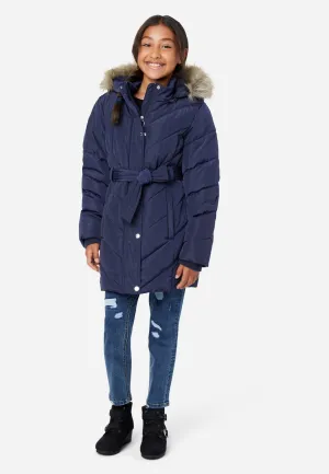 Hooded Belted Parka Coat