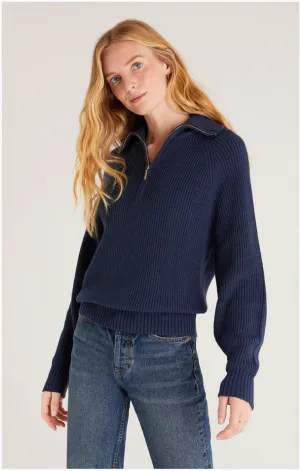 Jayce Zip Sweater - Midnight Blue