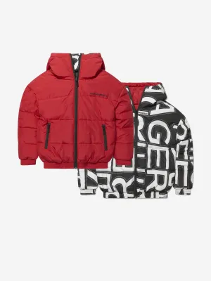 Karl Lagerfeld Boys Reversible Puffer Jacket in Red