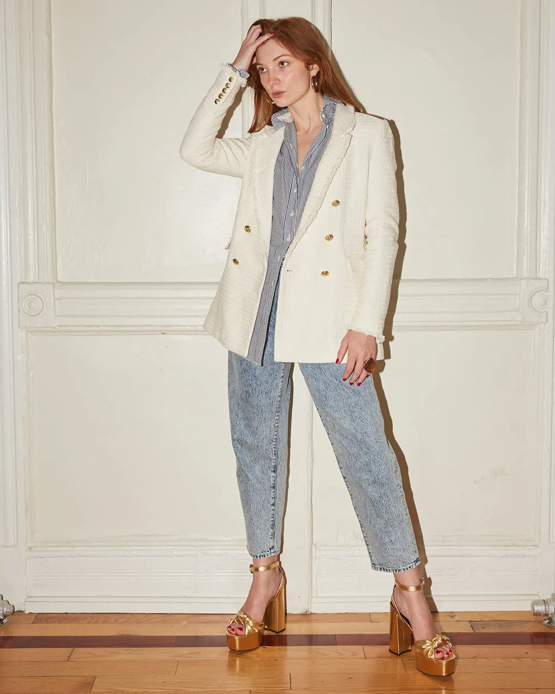 Katharine Blazer in Ivory Tweed