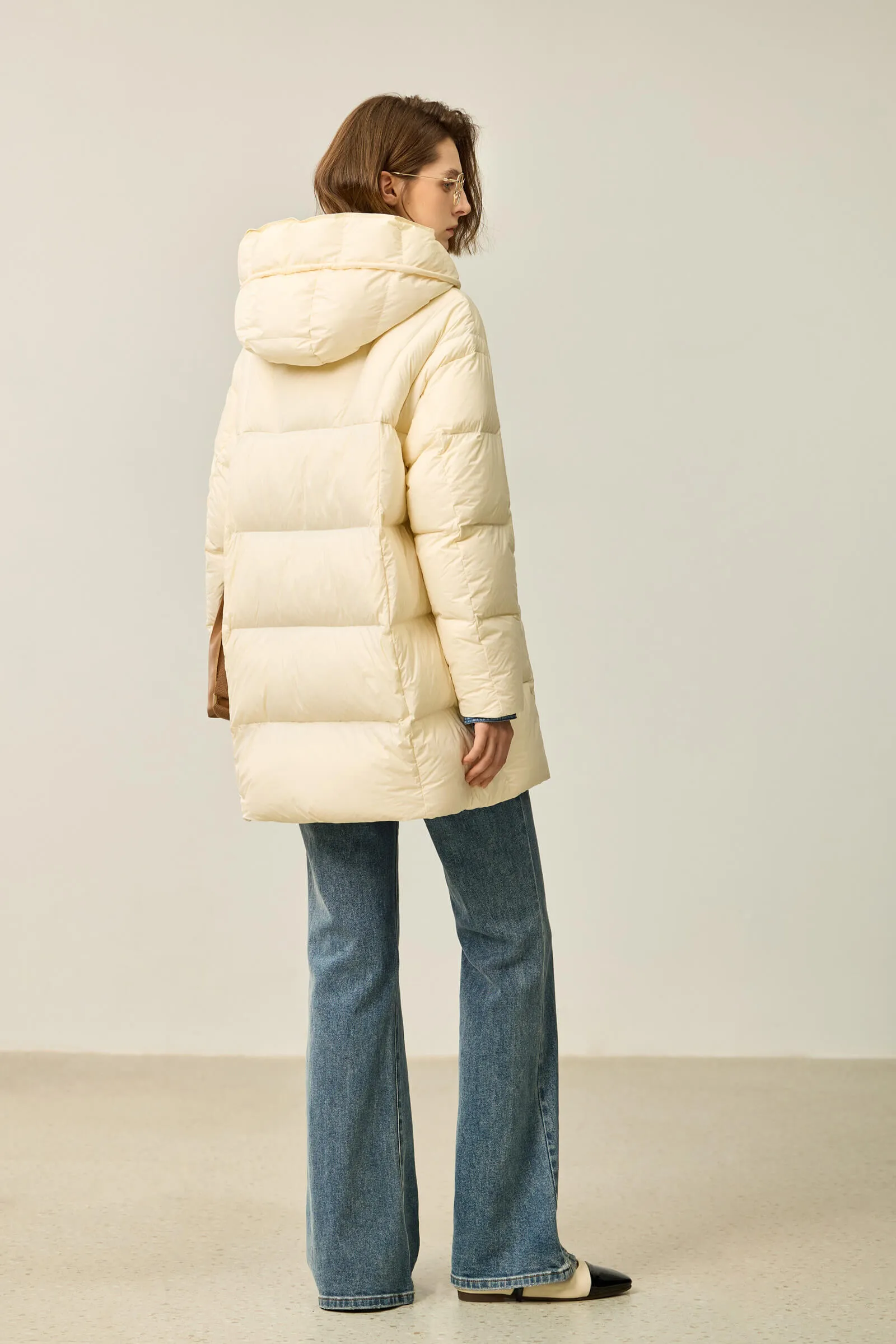 LILY Solid 90% White Duck Down Coat