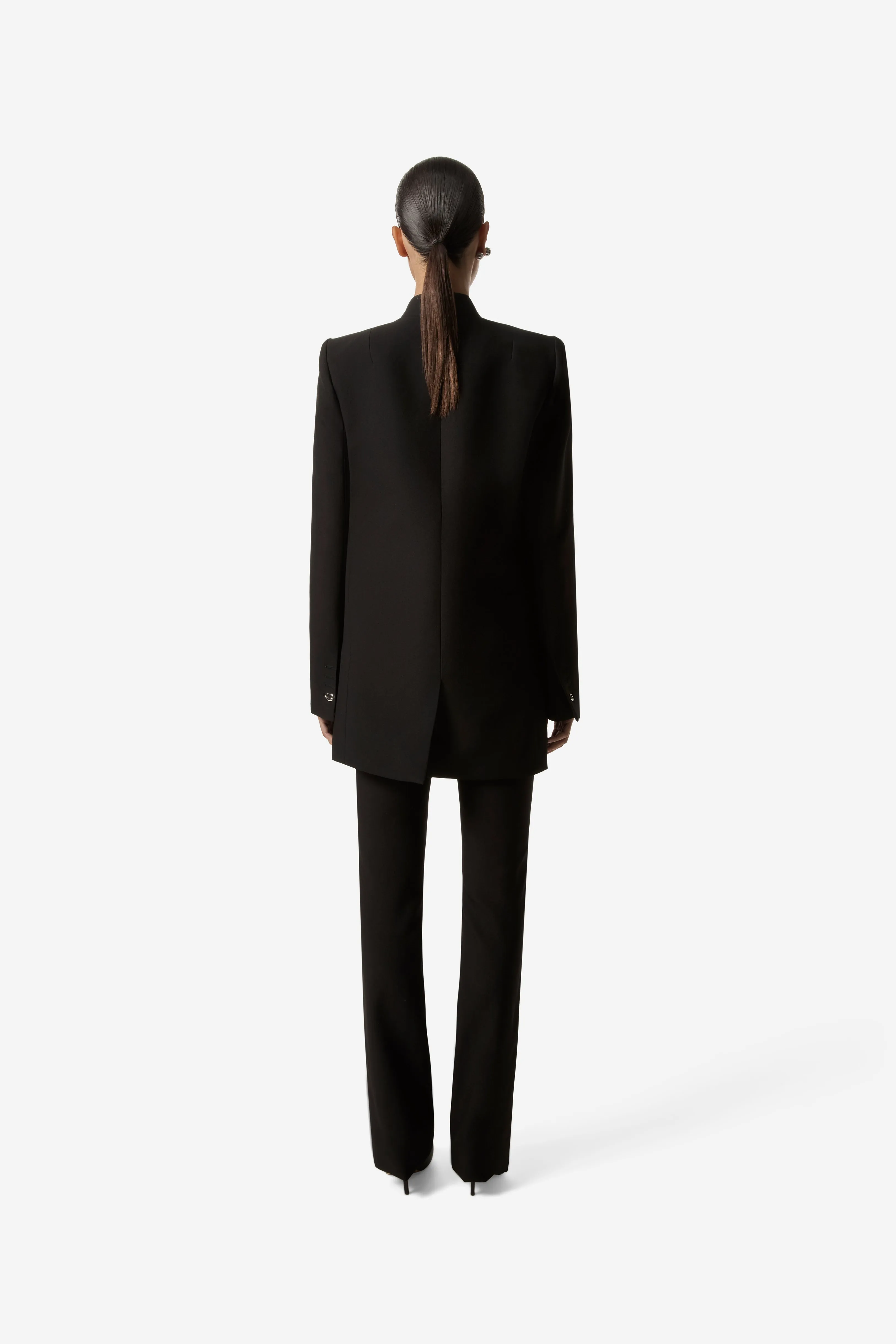 Long Trompe-L'Oeuil Tailored Jacket