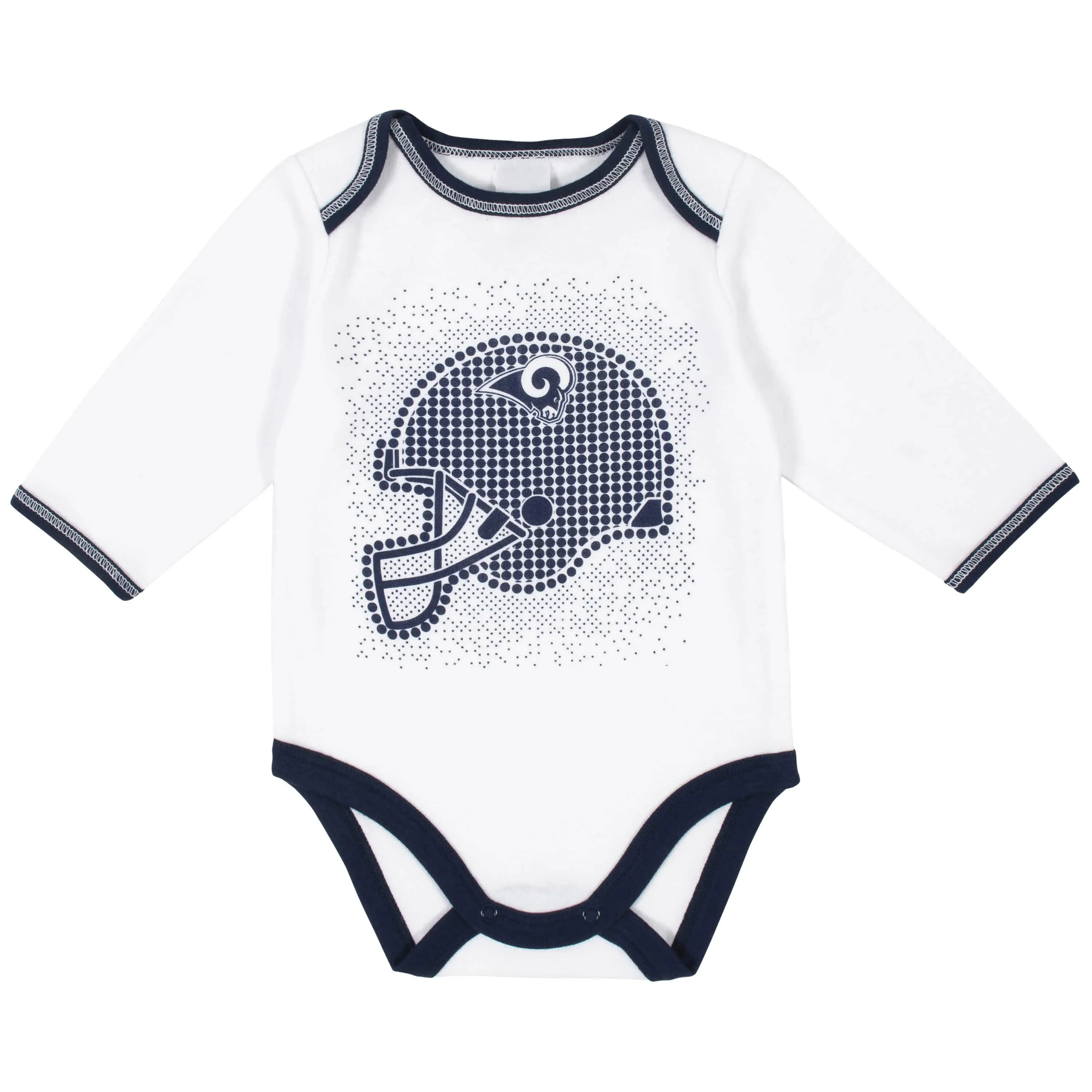 Los Angeles Rams 3-Piece Baby Boys Bodysuit, Footed Pant, and Cap Set