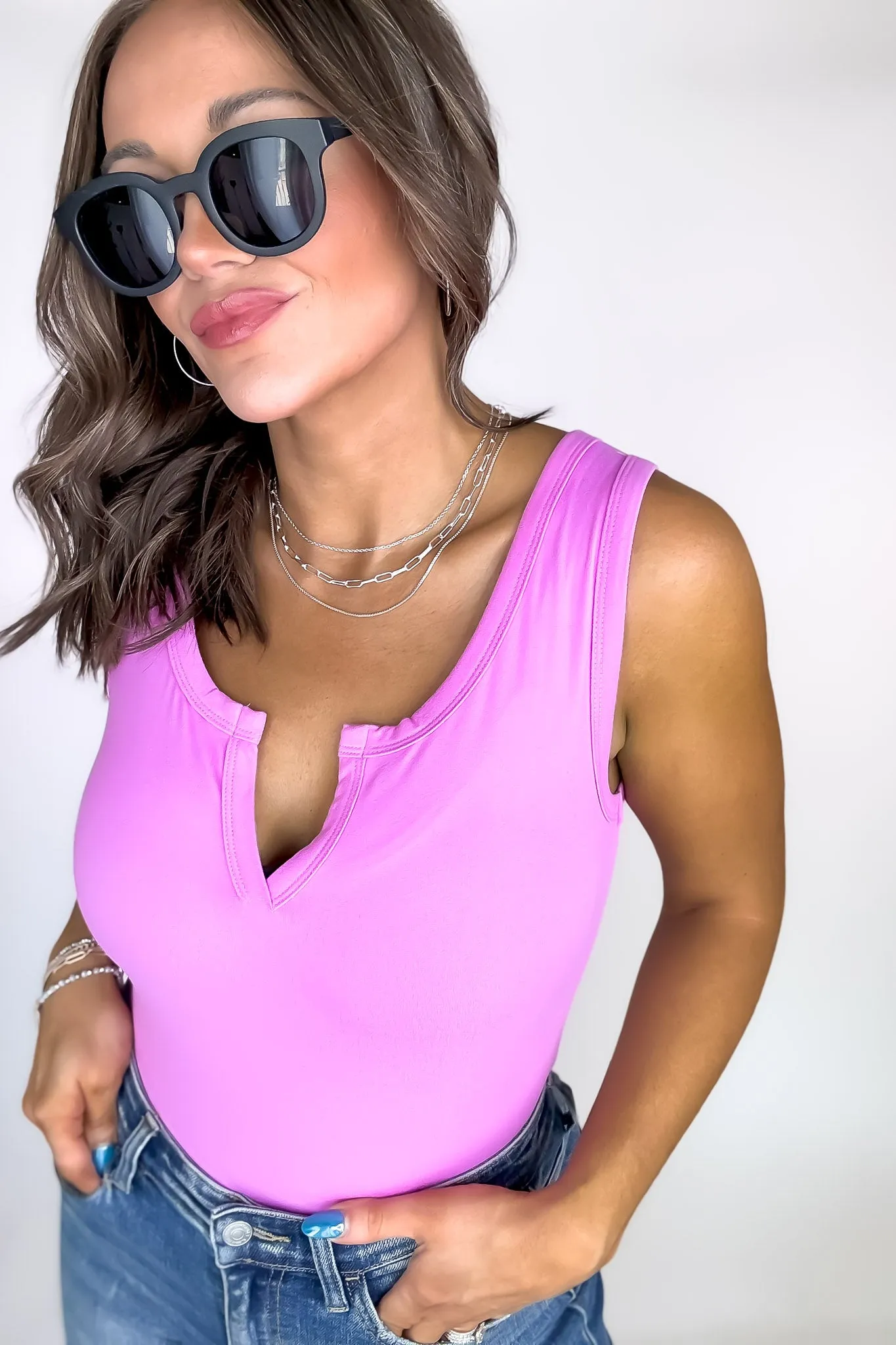 Loving This Moment Bright Mauve Bodysuit