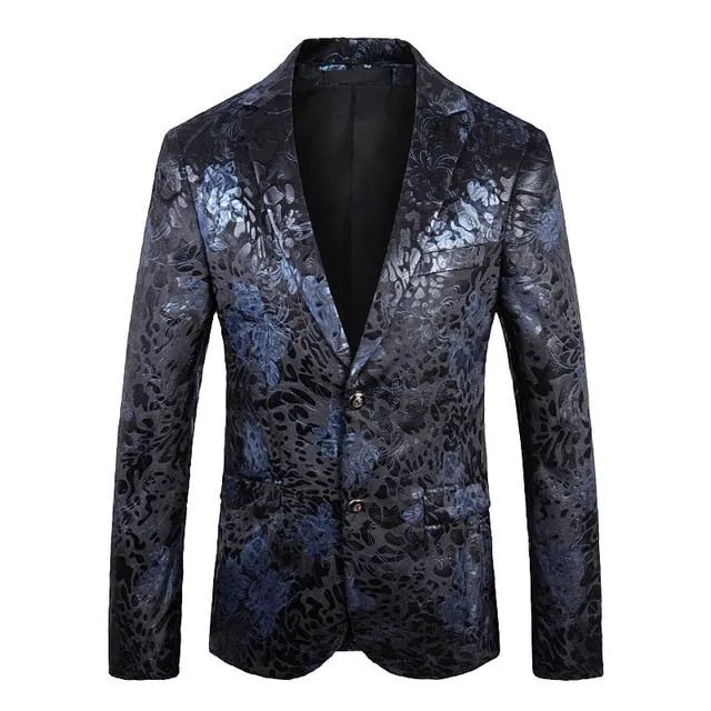 Luxury Floral Jacquard Velvet Blazer