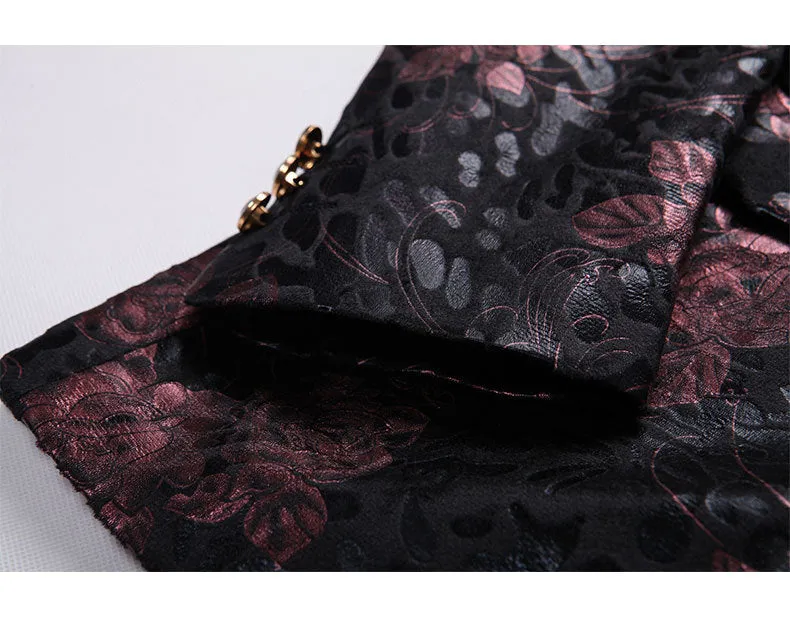 Luxury Floral Jacquard Velvet Blazer