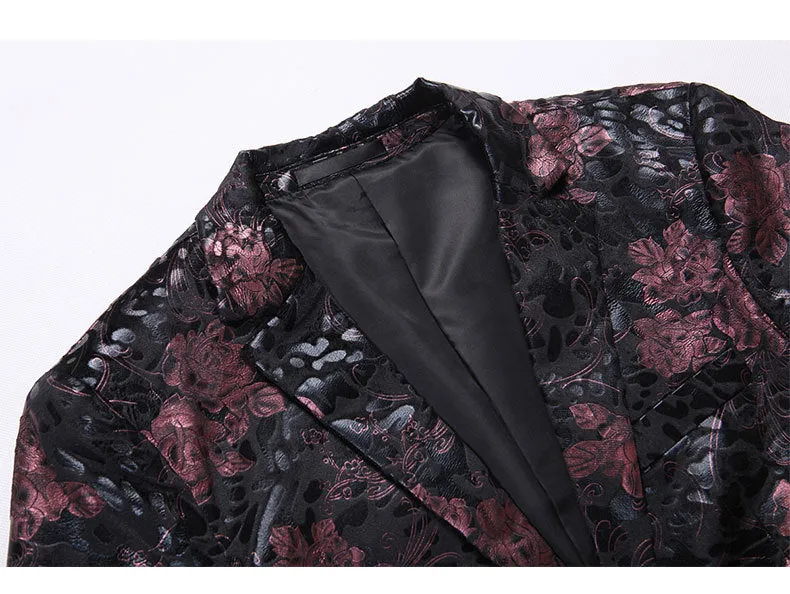 Luxury Floral Jacquard Velvet Blazer