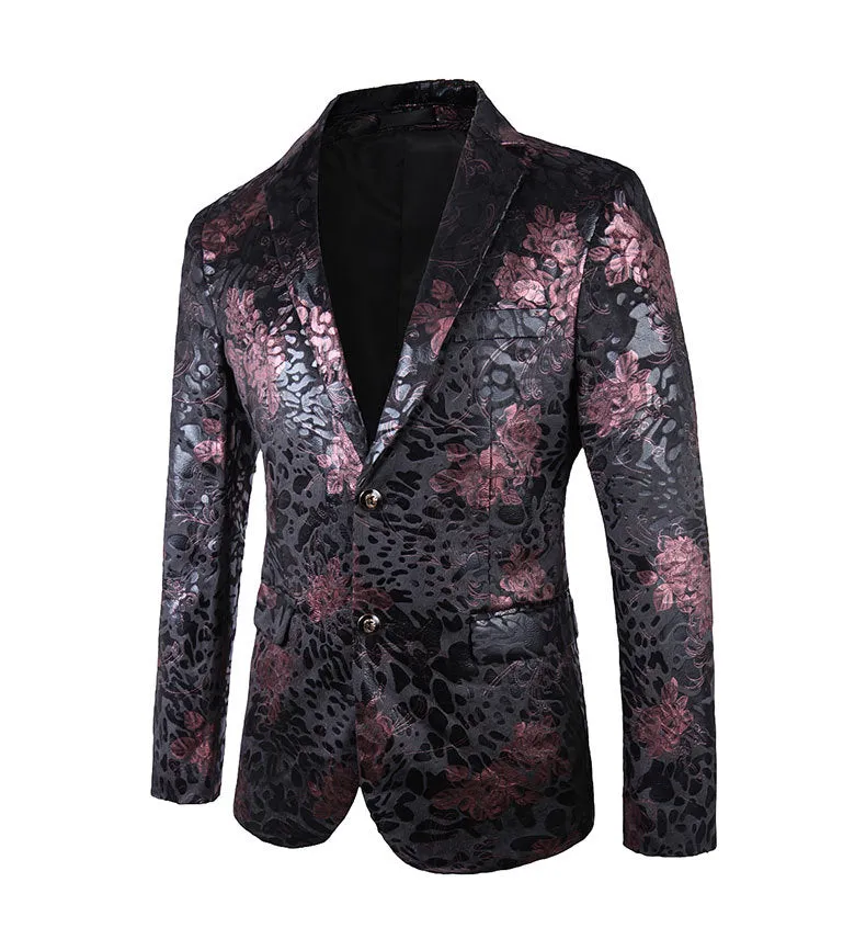 Luxury Floral Jacquard Velvet Blazer