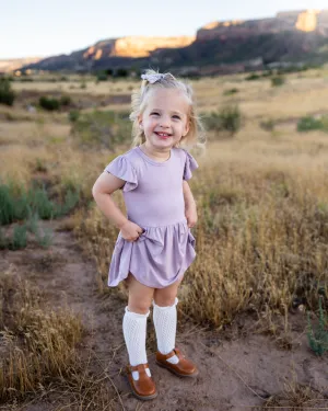 Mauve | Flutter Bodysuit Dress