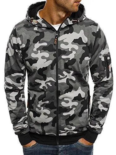 Men's Camouflage Sweatshirt Hooded Cardigan 22160178YM