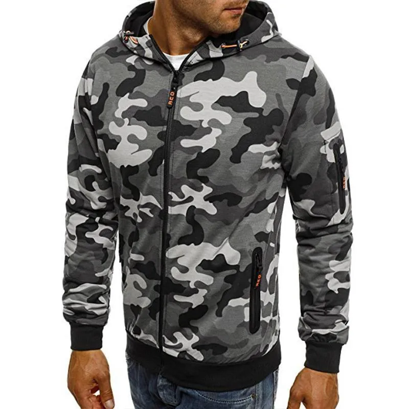 Men's Camouflage Sweatshirt Hooded Cardigan 22160178YM