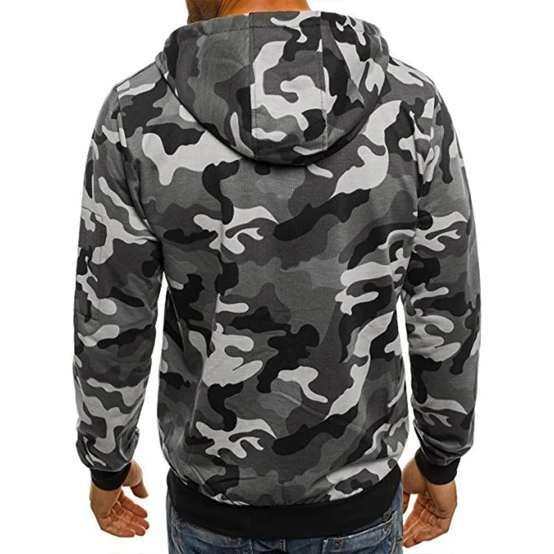 Men's Camouflage Sweatshirt Hooded Cardigan 22160178YM