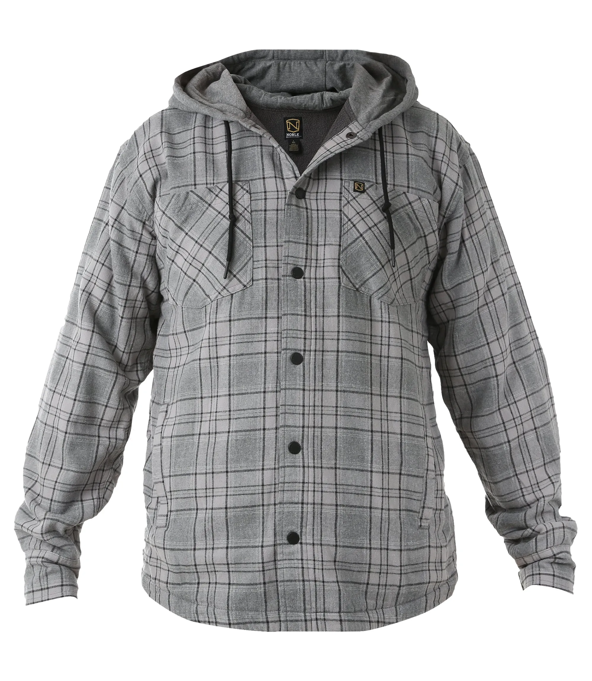 Men's Hooded Fleece Lined Flannel Shirt Jacket