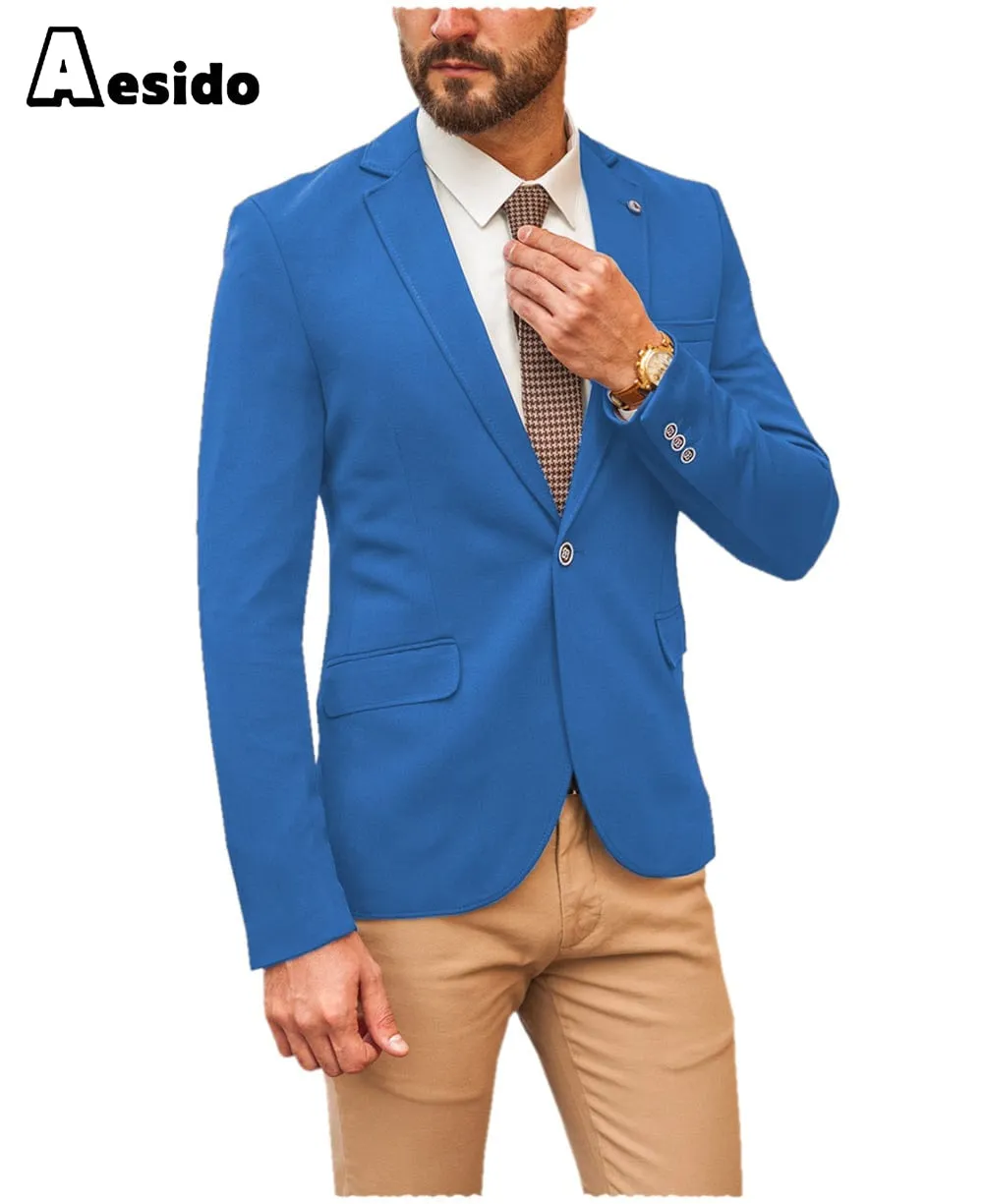 Men's Single Button Notch Lapel Blazer