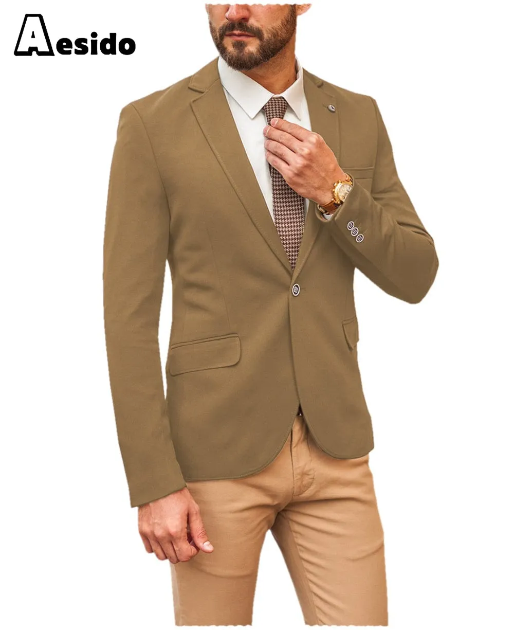 Men's Single Button Notch Lapel Blazer