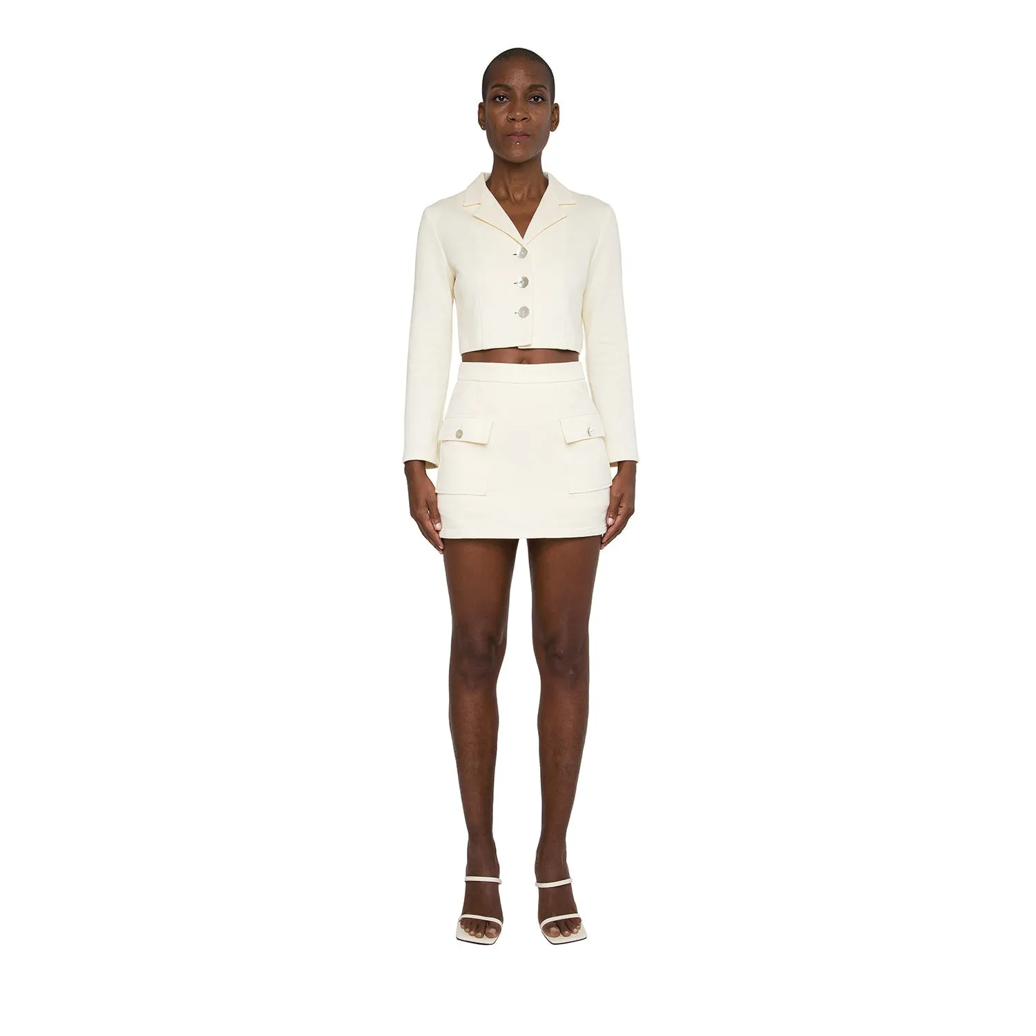 Mia Blazer - Heathered Off-White