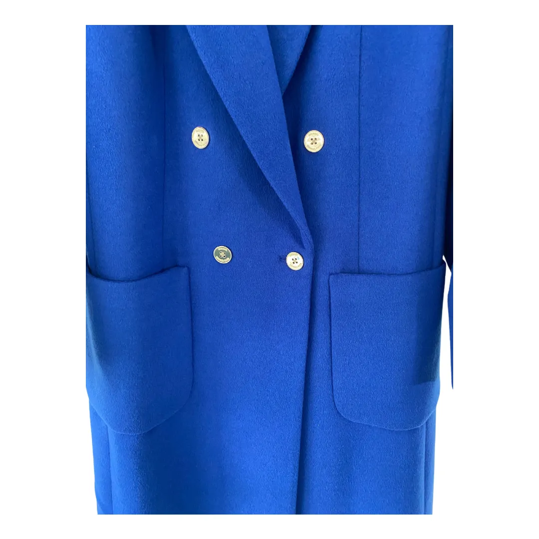 MICHAEL KORS Double-Breasted  Wool Coat Blue SIZE 16