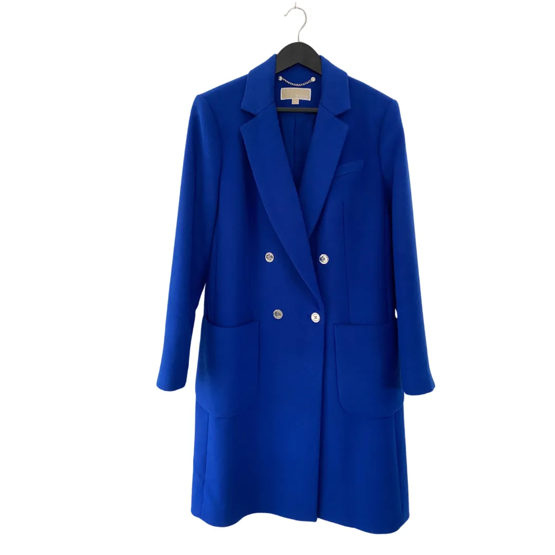 MICHAEL KORS Double-Breasted  Wool Coat Blue SIZE 16