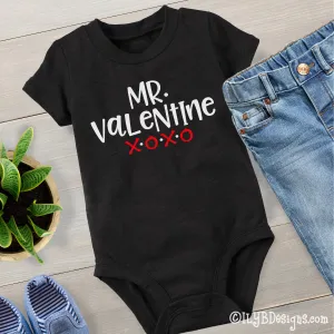 Mr. Valentine Infant Bodysuit - Baby Valentine's Day Bodysuit -  Baby Boy 1st Valentine Baby Bodysuit