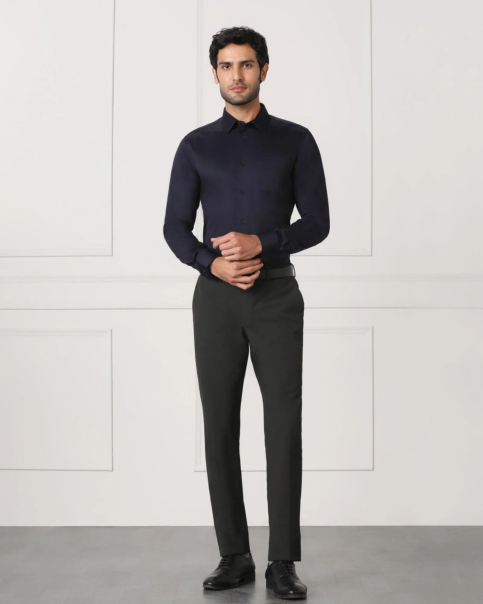 Must Haves Formal Dark Navy Solid Shirt - Sailor