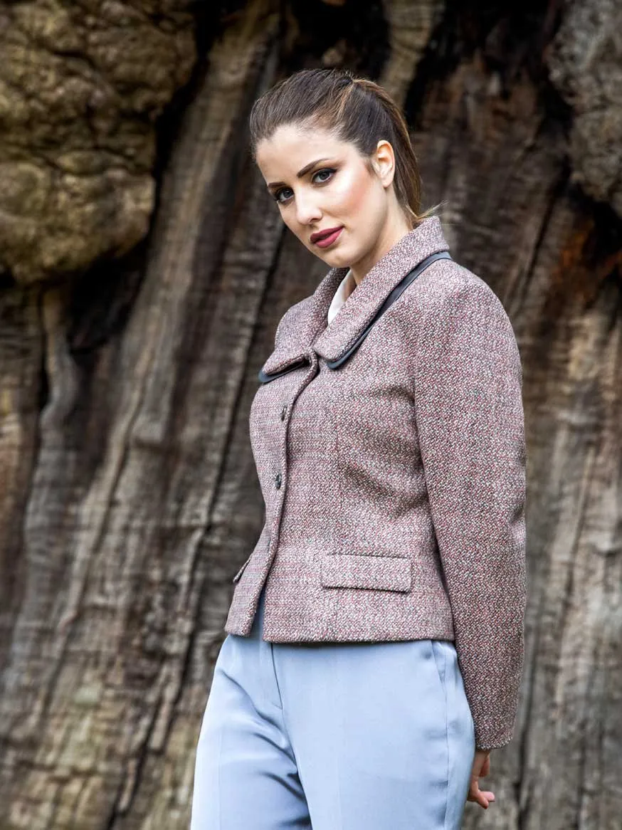 Natural Wool Tweed Granite Jacket