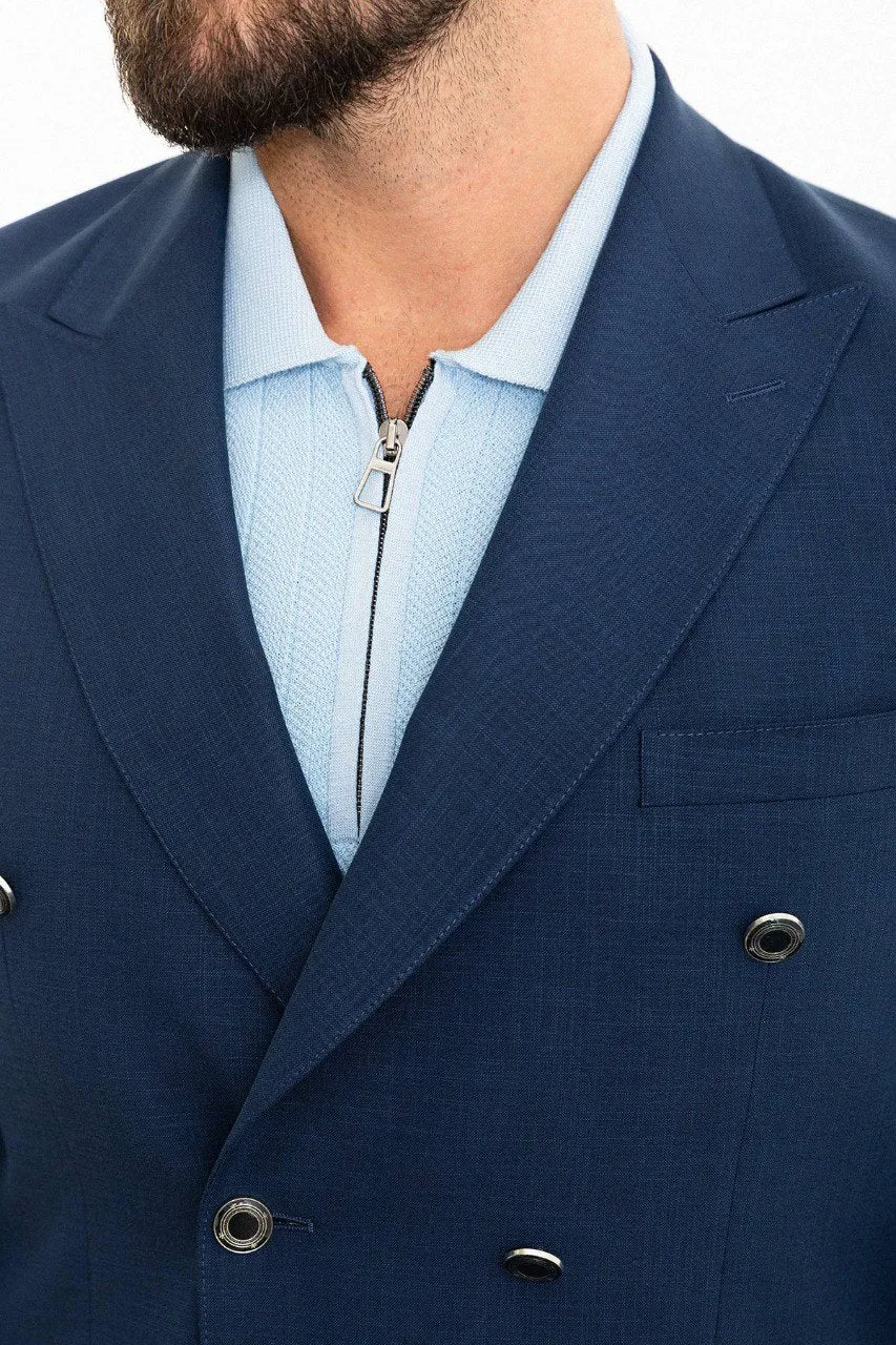 Navy Blue Double Breasted Blazer