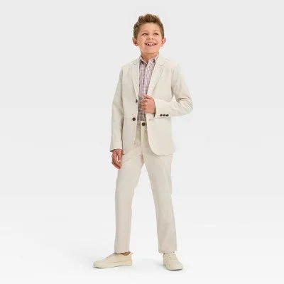 New - Boys' Dobby Blazer - Cat & Jack Light Beige 6