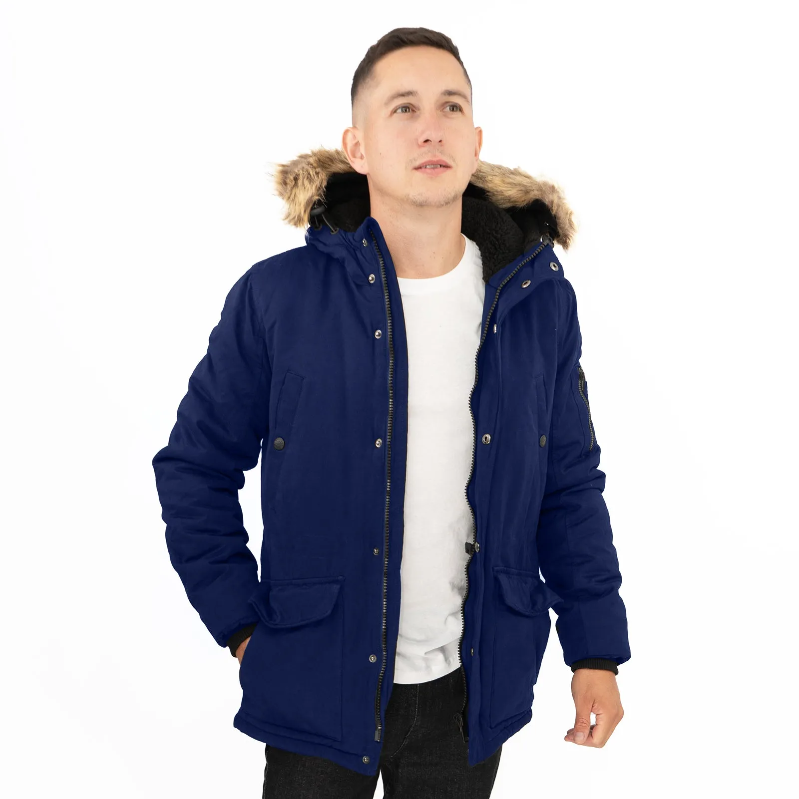 Next Men Parka Jacket Padded Shower Resistant