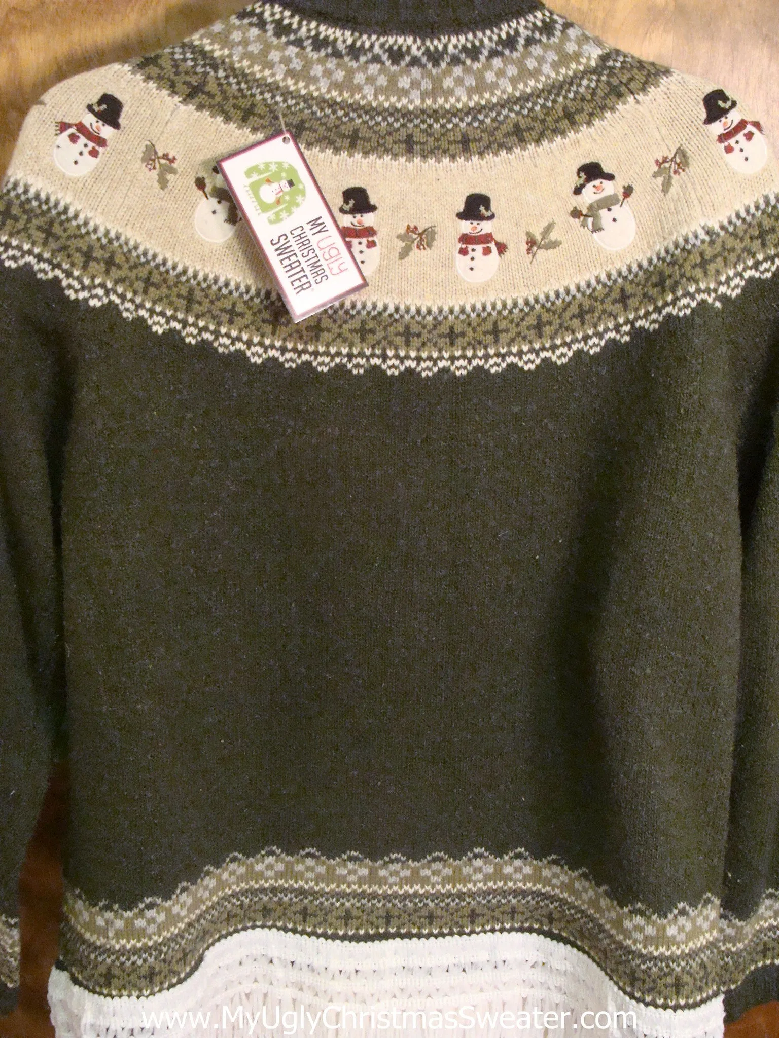 Nordic Pattern with Snowmen Cat Christmas Sweater