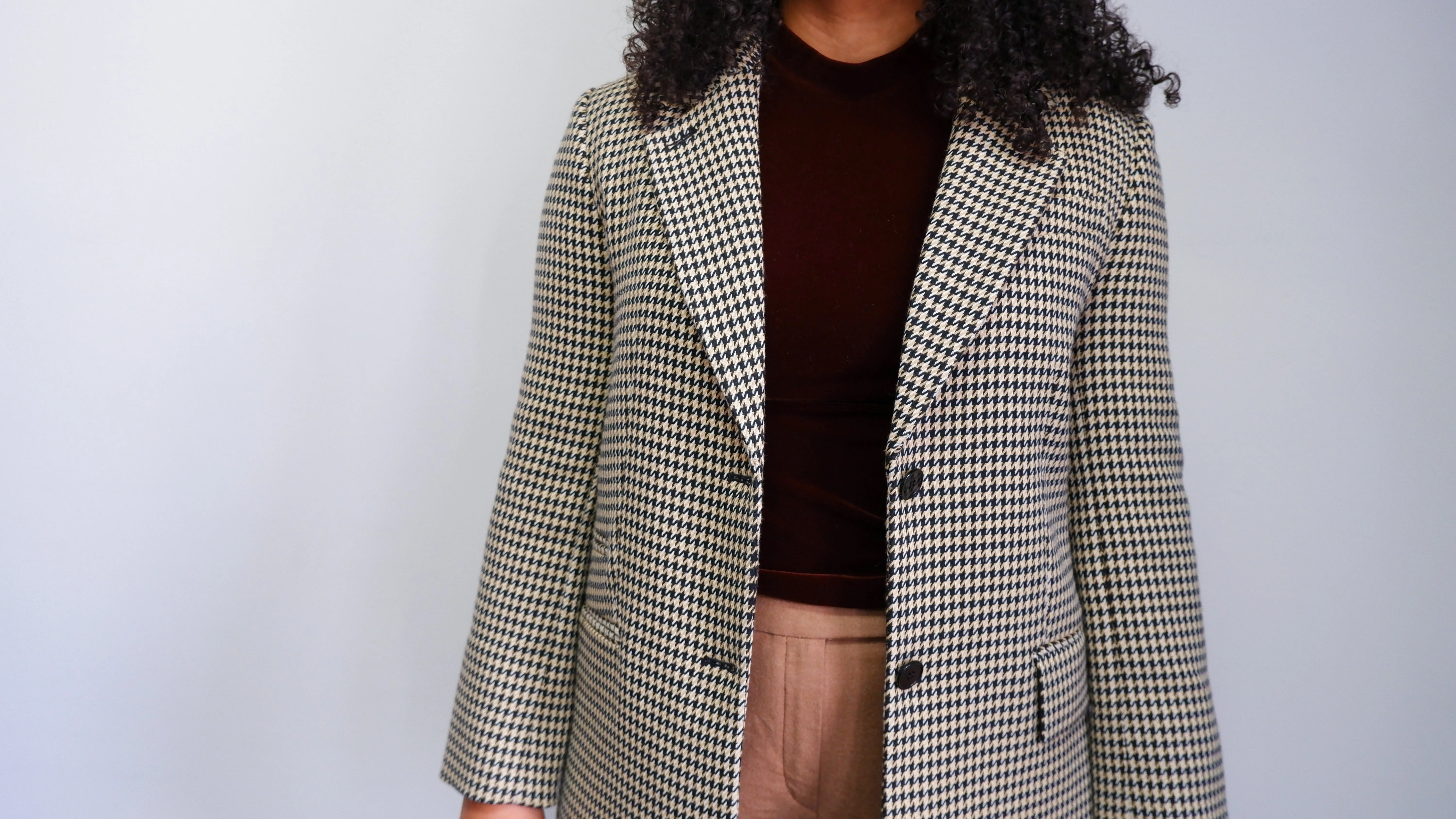 NWT Club Monaco Longline Houndstooth Blazer - M