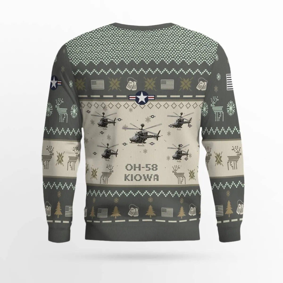 OH-58 Kiowa OH58_Aircraft Ugly Sweater, Ugly Sweater Christmas Shirt for Men Dad Veteran