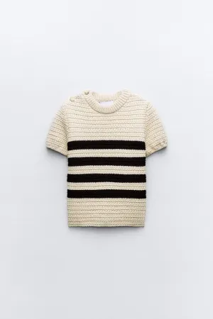 Old Money Crop Knit Woolen Sweater