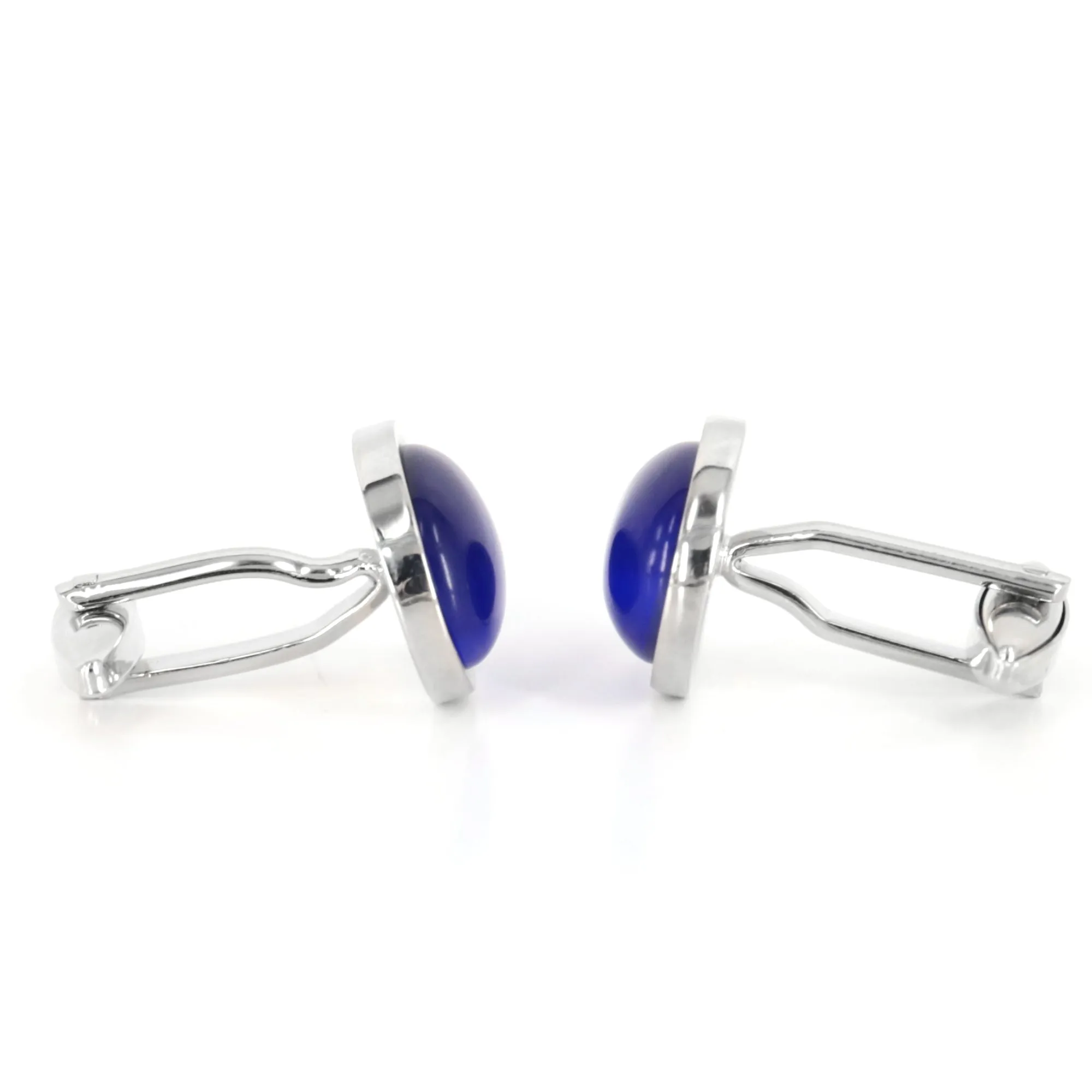 Oval Persian Blue Fibre Optic Glass Cufflinks (Online Exclusive)