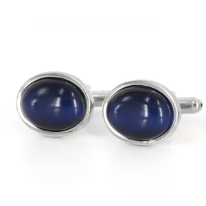 Oval Space Blue fiber optic Cufflinks (Online Exclusive)