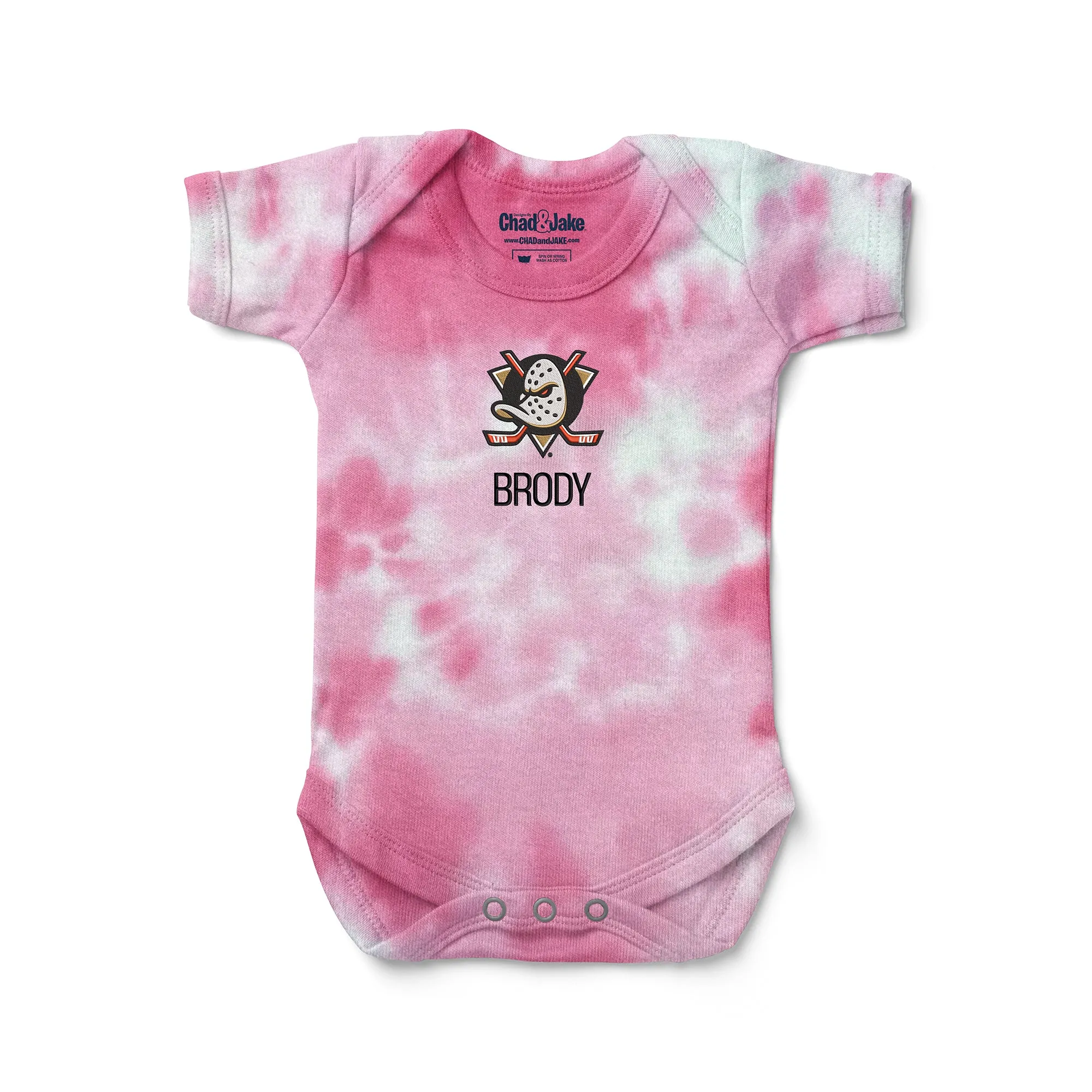 Personalized Anaheim Ducks Tie Dye Bodysuit