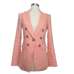 Pink Linen Blazer - 0