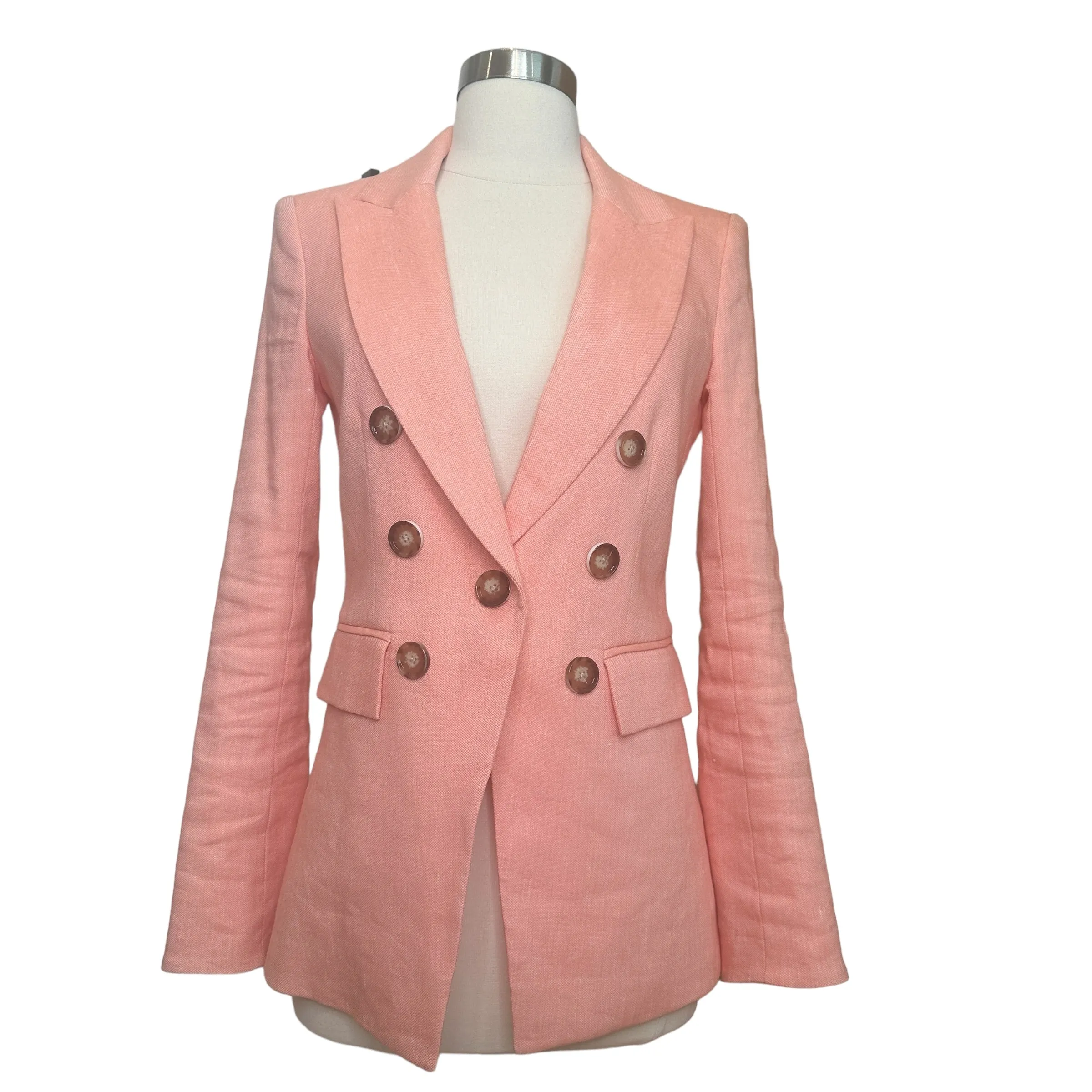 Pink Linen Blazer - 0