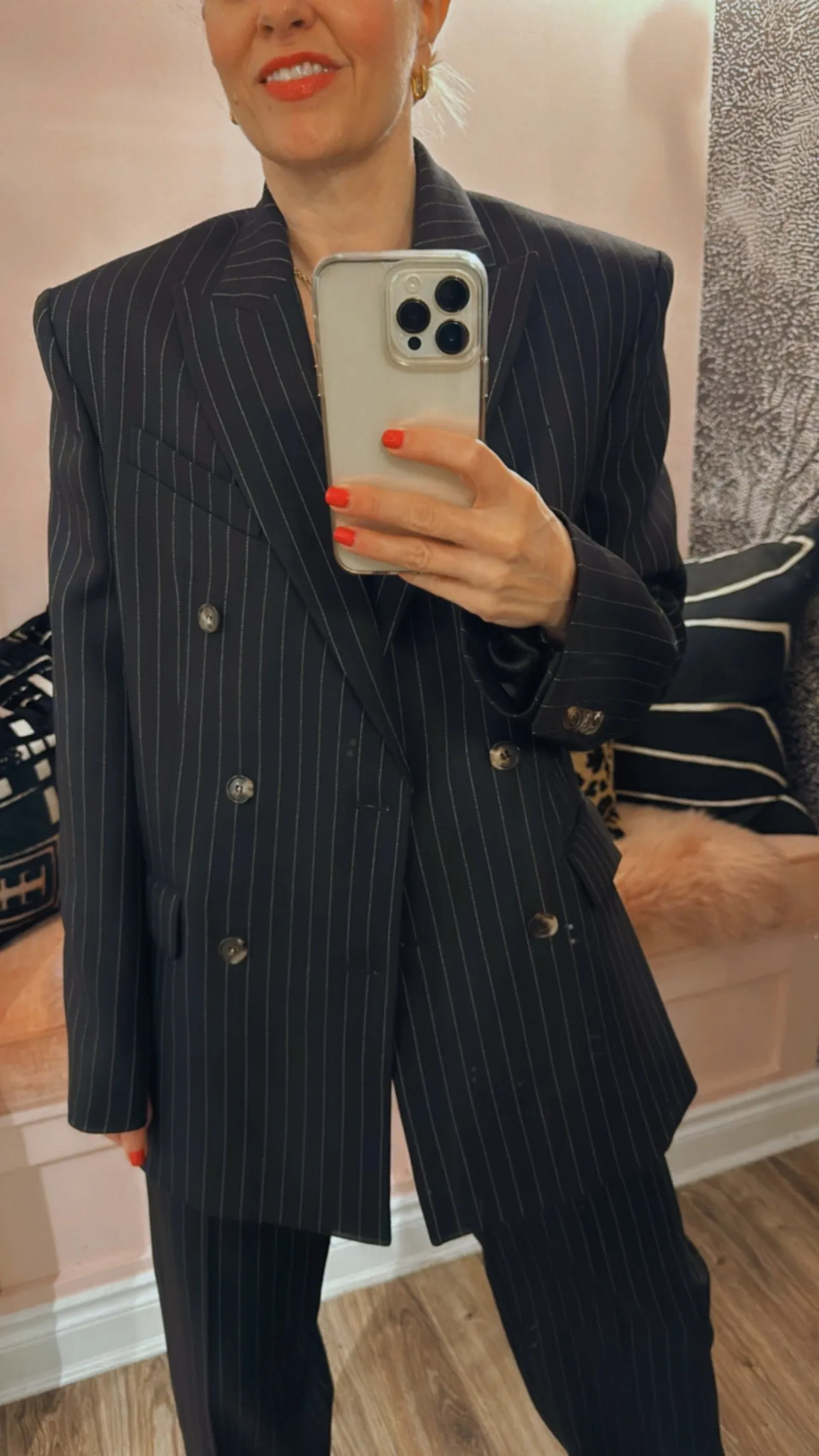 Pinstripe Double Breasted Blazer