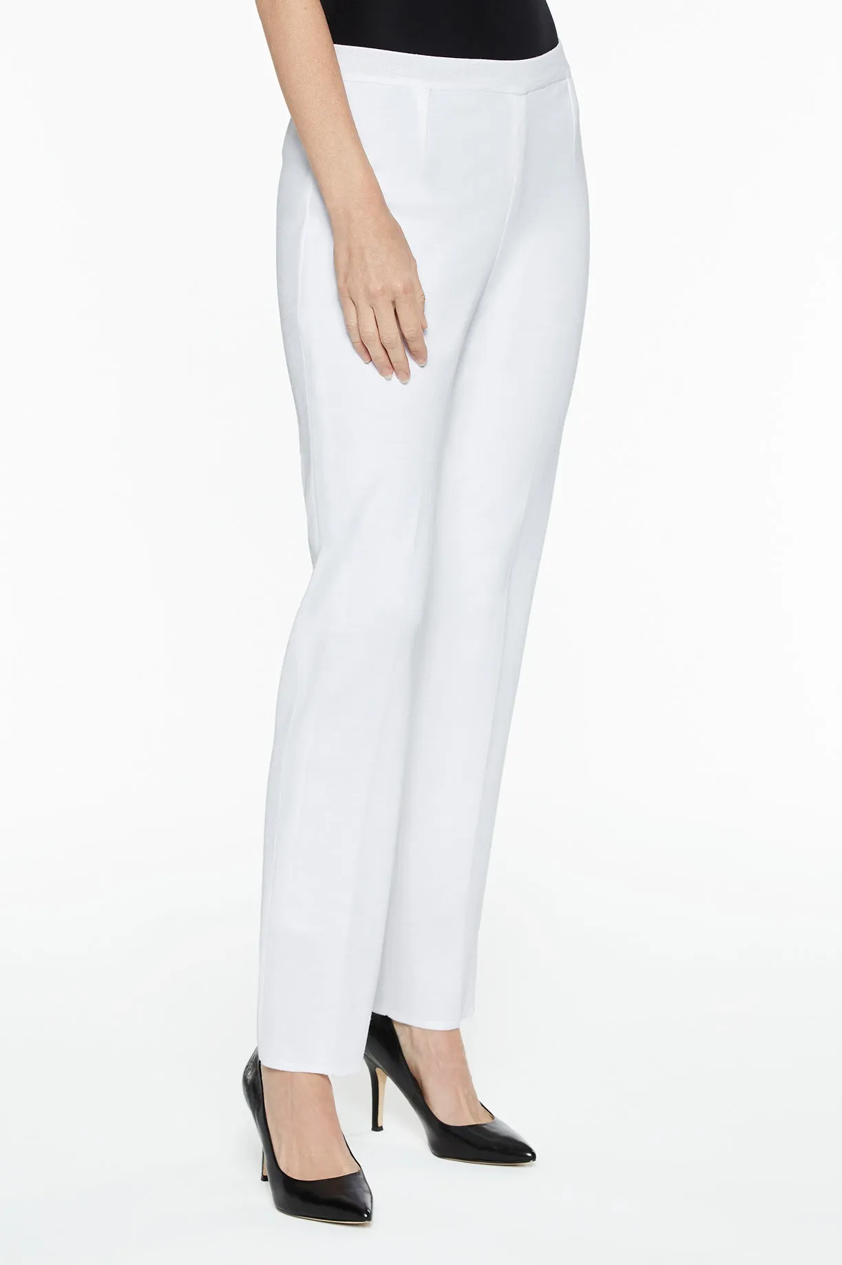 Plus Size Knit Lined Straight-Leg Pants