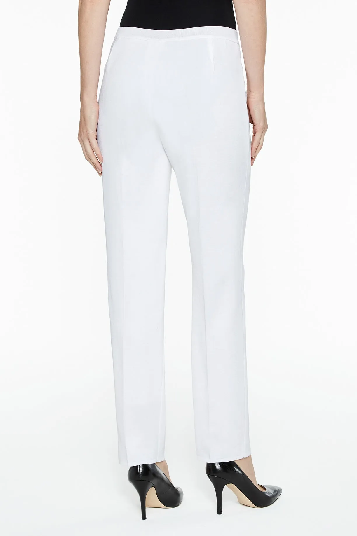 Plus Size Knit Lined Straight-Leg Pants