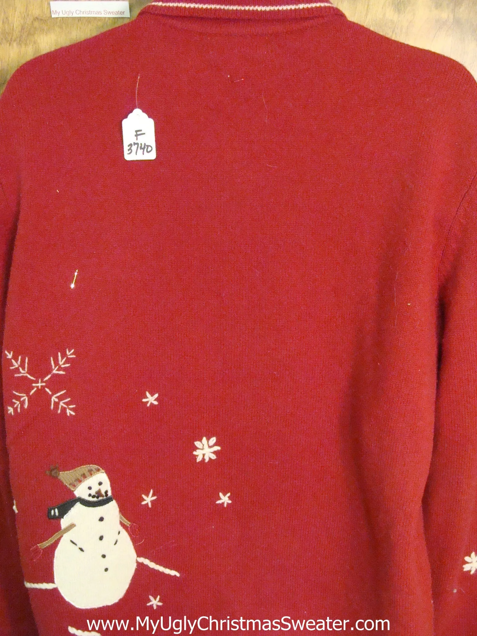 Red and White Snowman Themed Ugly Christmas Jumper