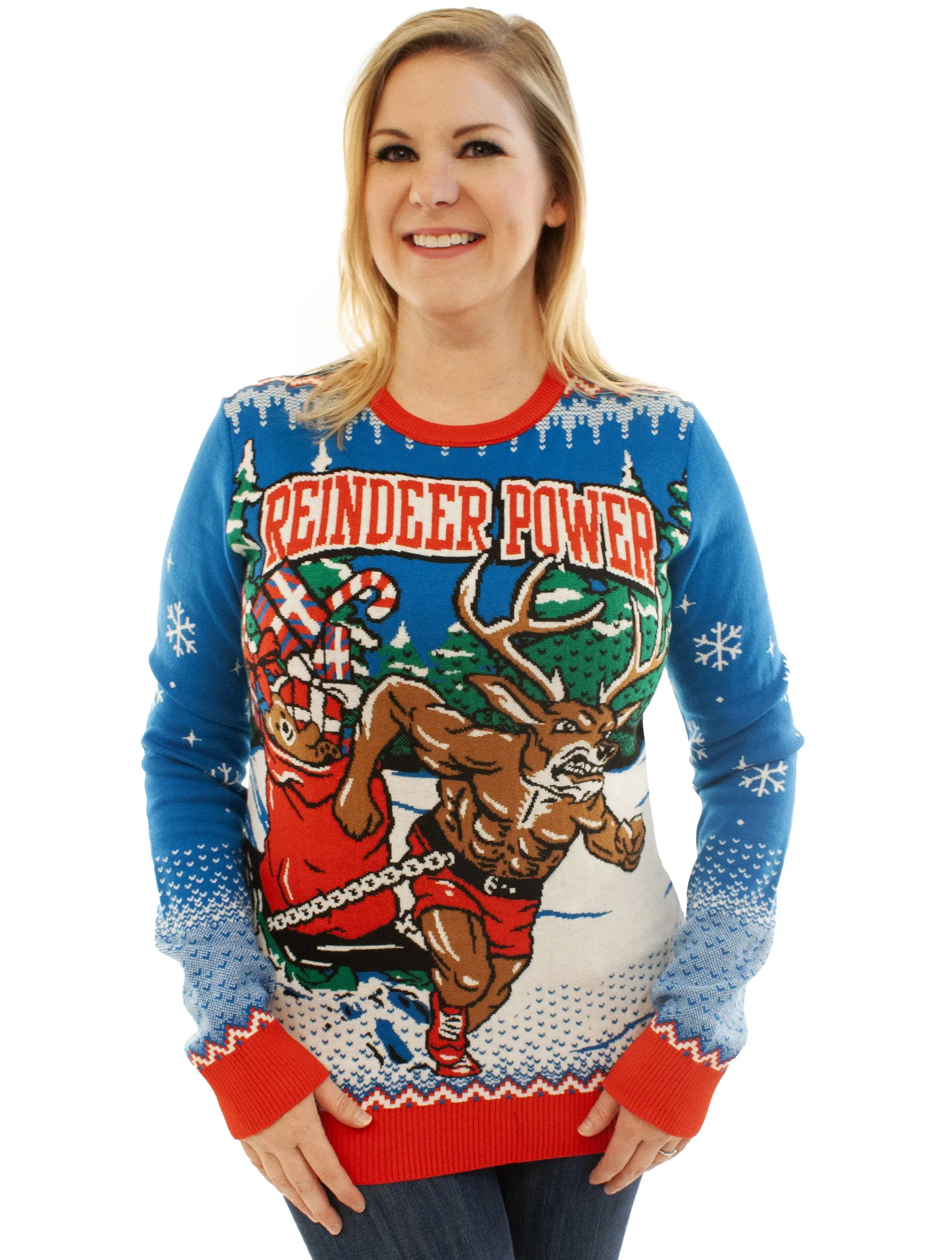 Reindeer Power | Ugly Christmas Sweater For Men & Women | Unisex Sizing