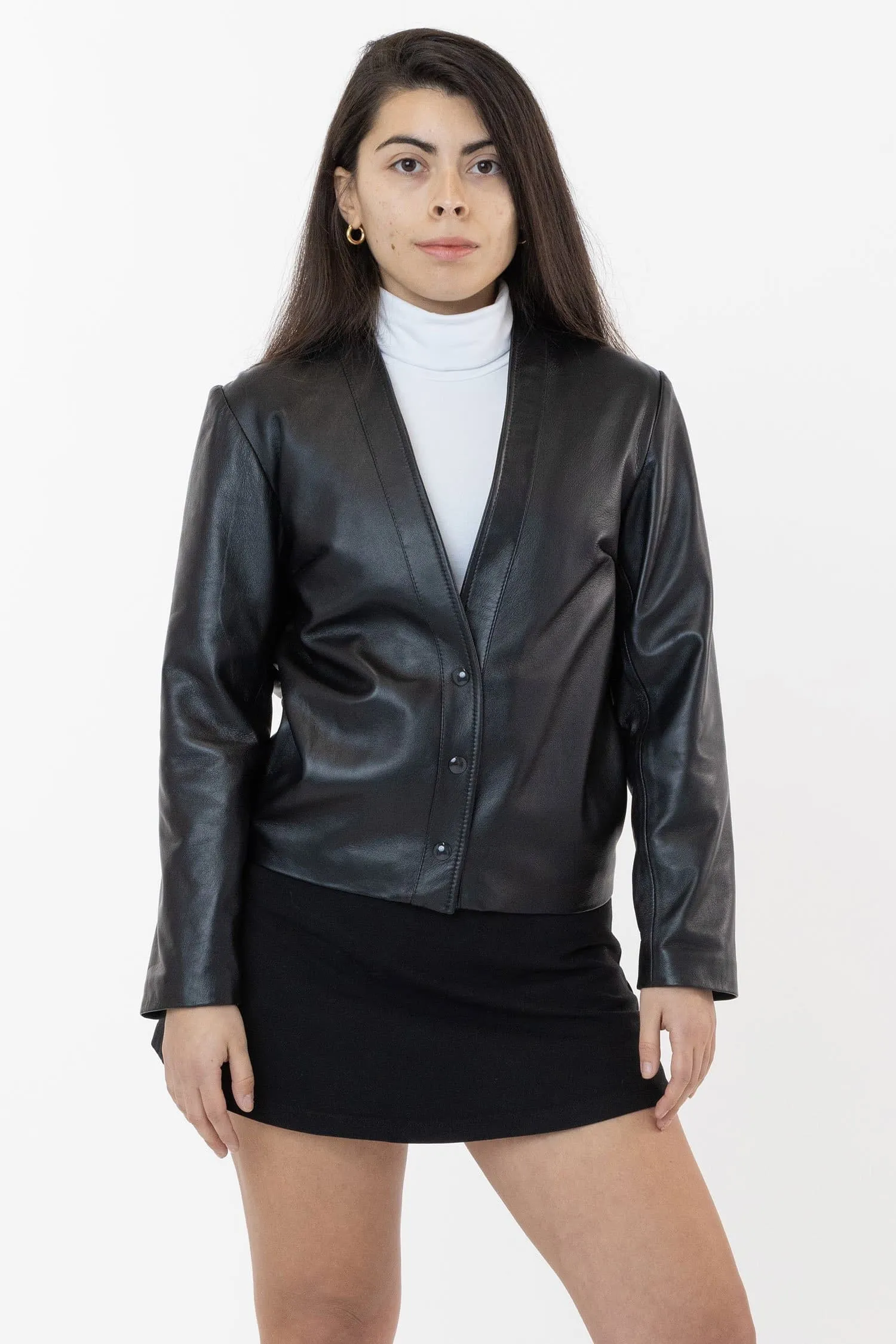 RLH3000 - Leather Collarless Blazer