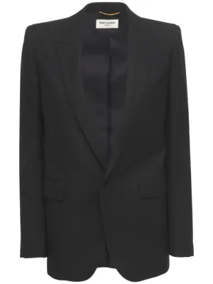 Saint Laurent   Wool gabardine one button blazer 