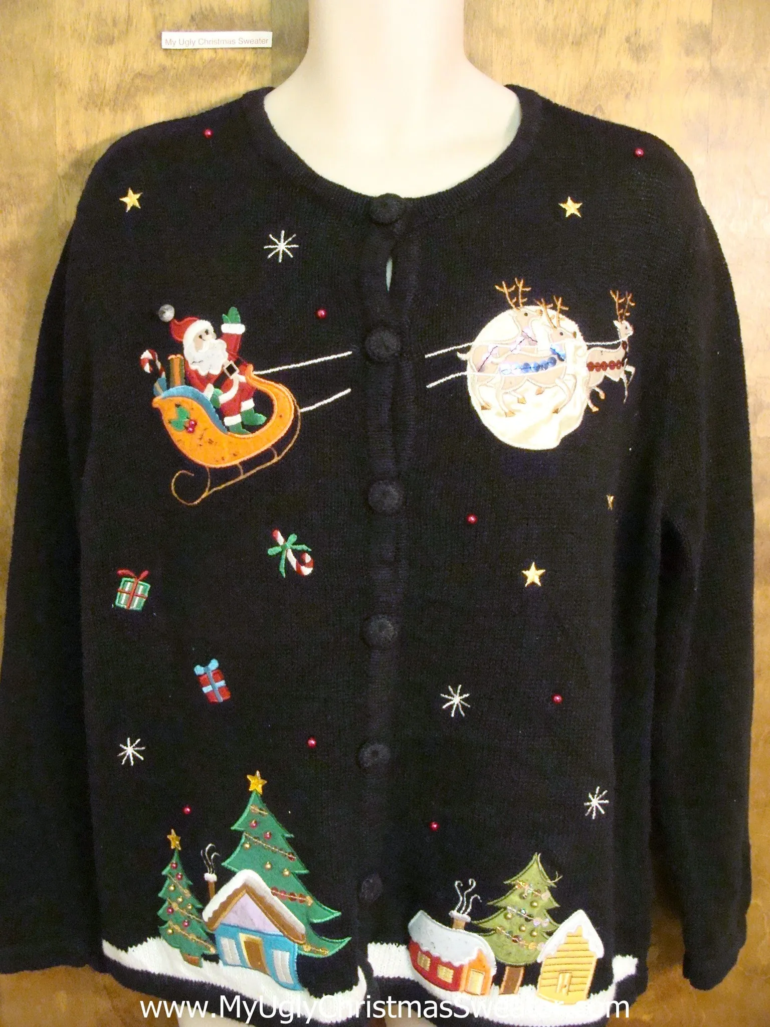 Santa and Reindeer Corny Cheesy Christmas Sweater