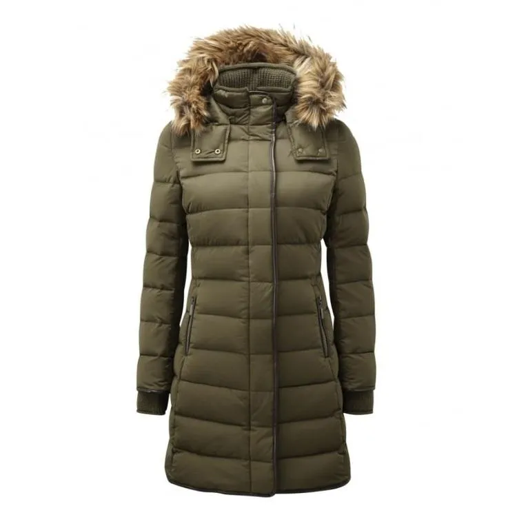 Schoffel Ladies Mayfair Down Coat - Olive Size 14